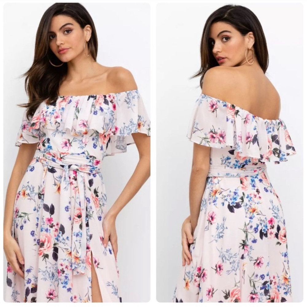 Yumi kim floral off shoulder dress in pink